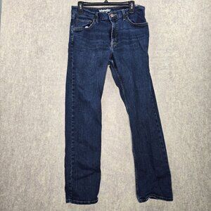 Wrangler Mens Classic Straight Fit Jeans Dark Wash Size 32x32 Stretch Denim